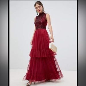 Frock & Frill high neck maxi dress with embellished detail maxi gown